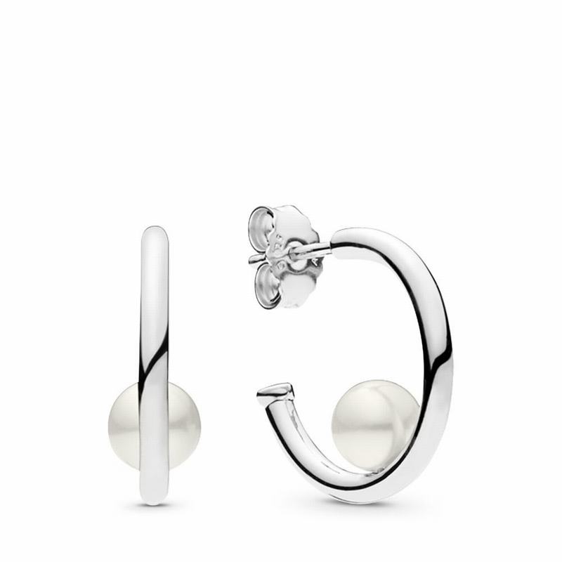 Cercei Rotunzi Pandora Contemporary Pearls Argint/Albi (Pgz4hOpf)